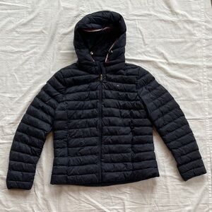 Tommy Hilfiger TH Protect Navy Puffer Jacket Womens Medium
